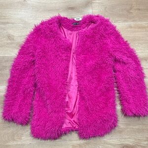 Fuchsia Faux Fur Jacket -